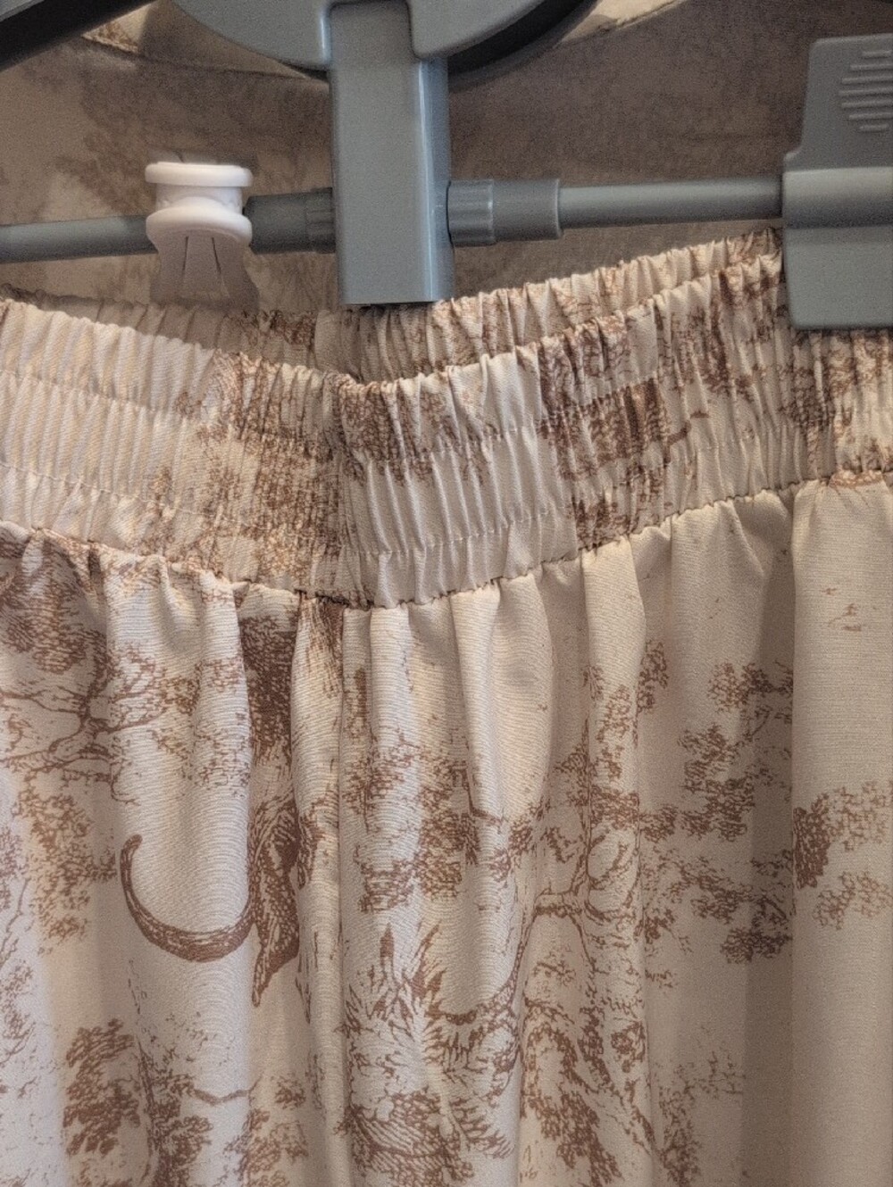 Wide Leg Women’s Pants - Cream Toile Print - Picture 4 of 10